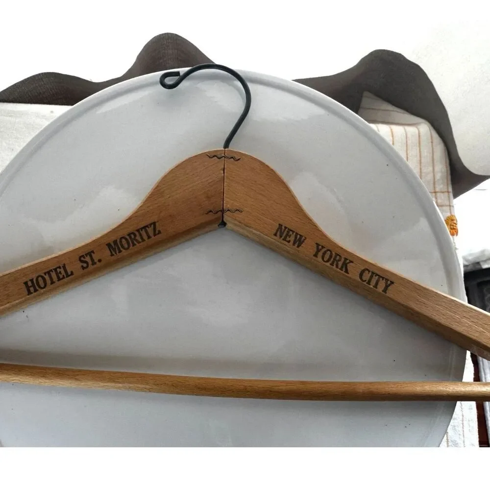 Vintage Wooden hanger St. Moritz Hotel New York City - now Ritz Carlton